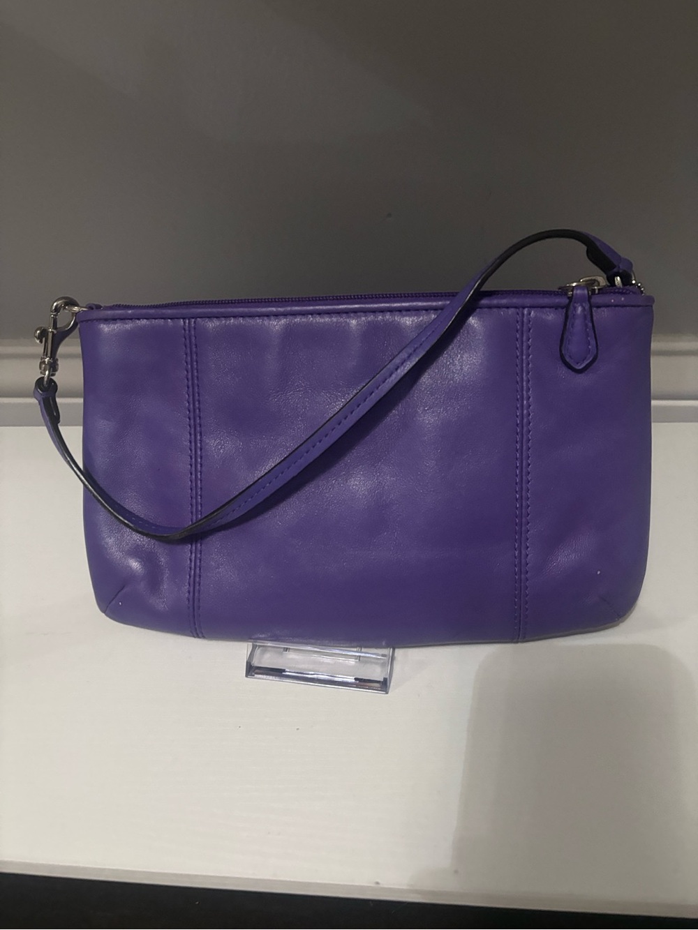 Coach Purple Leather Wristlet - Picture 7 of 9